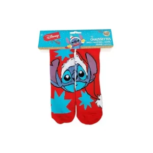 Disney Stitch Kerstsokken Kinderen – Rood – Maten 23/26 t/m 31/34 – Zacht & Elastisch – Officiële Licentie