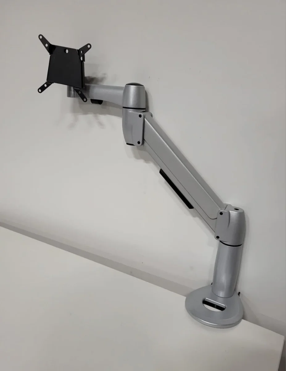 Spaceco SA01QC-BT, single monitorarm, zilvergrijs.