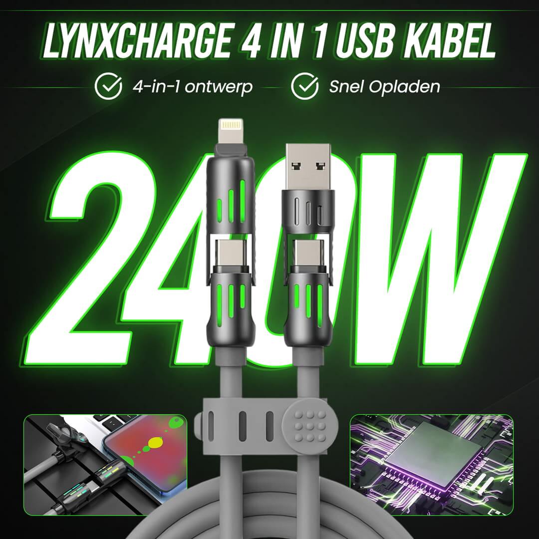LynxCharge 4 in 1 USB Kabel - Afbeelding 2